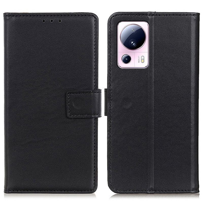 Capa Folio Para Xiaomi 13 Lite Couro Sintético Liso