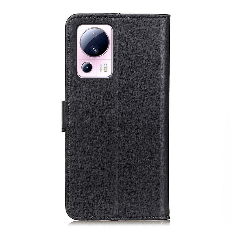 Capa Folio Para Xiaomi 13 Lite Couro Sintético Liso