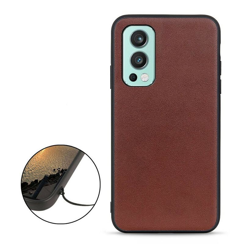 Capa De Celular Para OnePlus Nord 2 5G Couro Lichia Genuíno