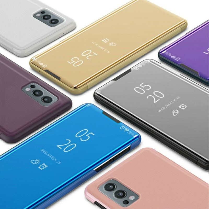 Capa De Celular Para OnePlus Nord 2 5G Espelho E Couro Sintético