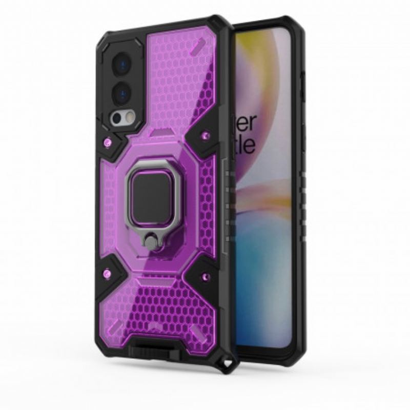 Capa De Celular Para OnePlus Nord 2 5G Favo De Mel Com Anel