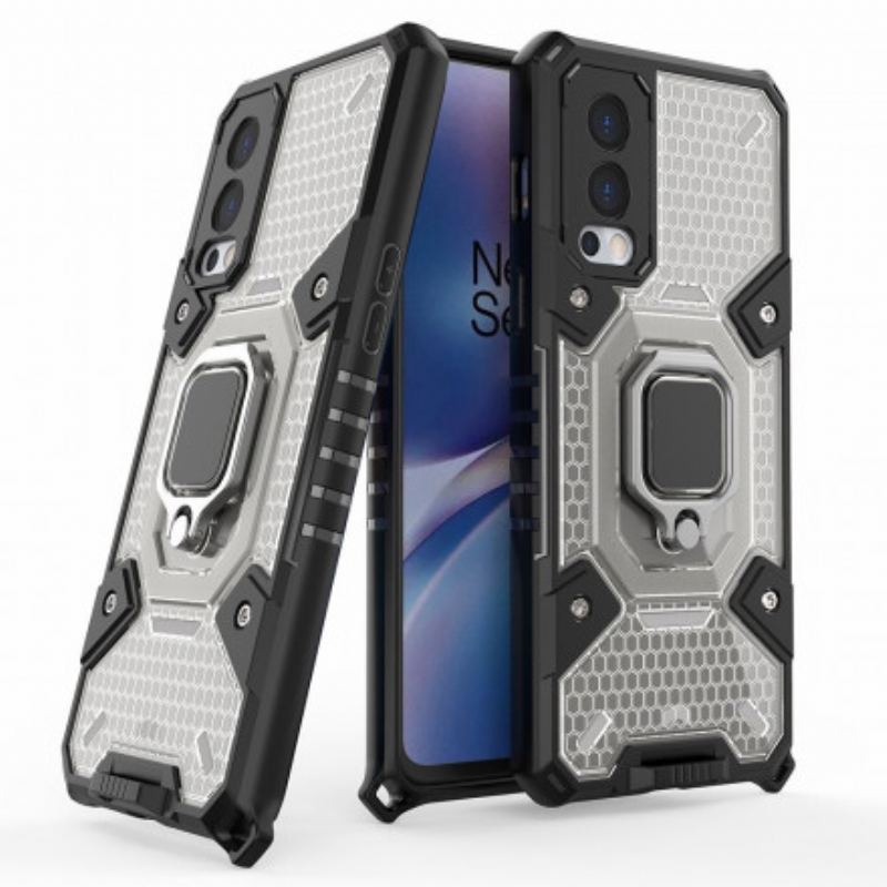 Capa De Celular Para OnePlus Nord 2 5G Favo De Mel Com Anel