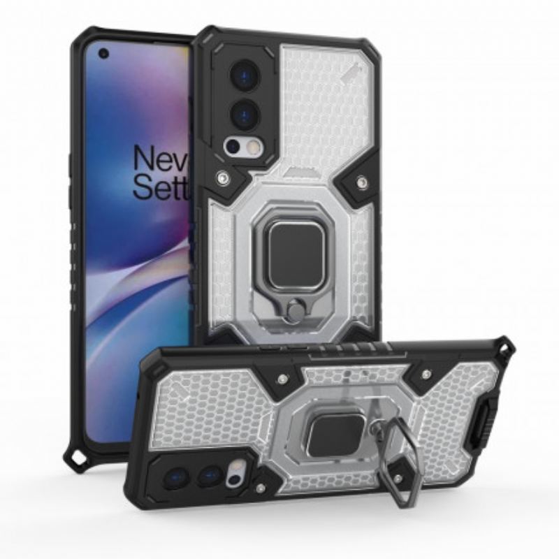 Capa De Celular Para OnePlus Nord 2 5G Favo De Mel Com Anel