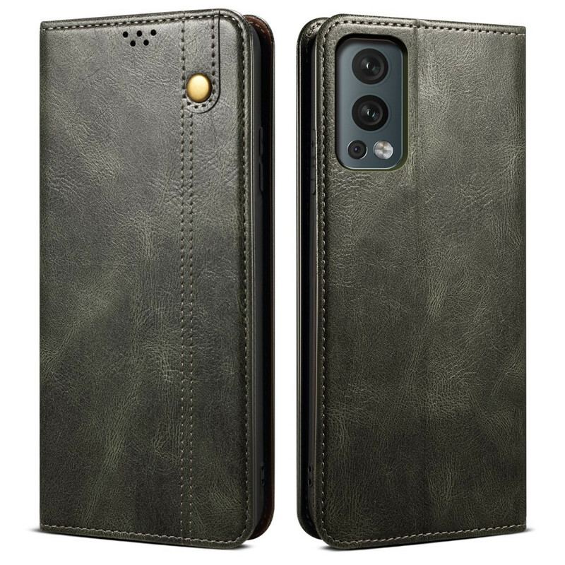 Capa De Celular Para OnePlus Nord 2 5G Flip Couro Sintético Encerado