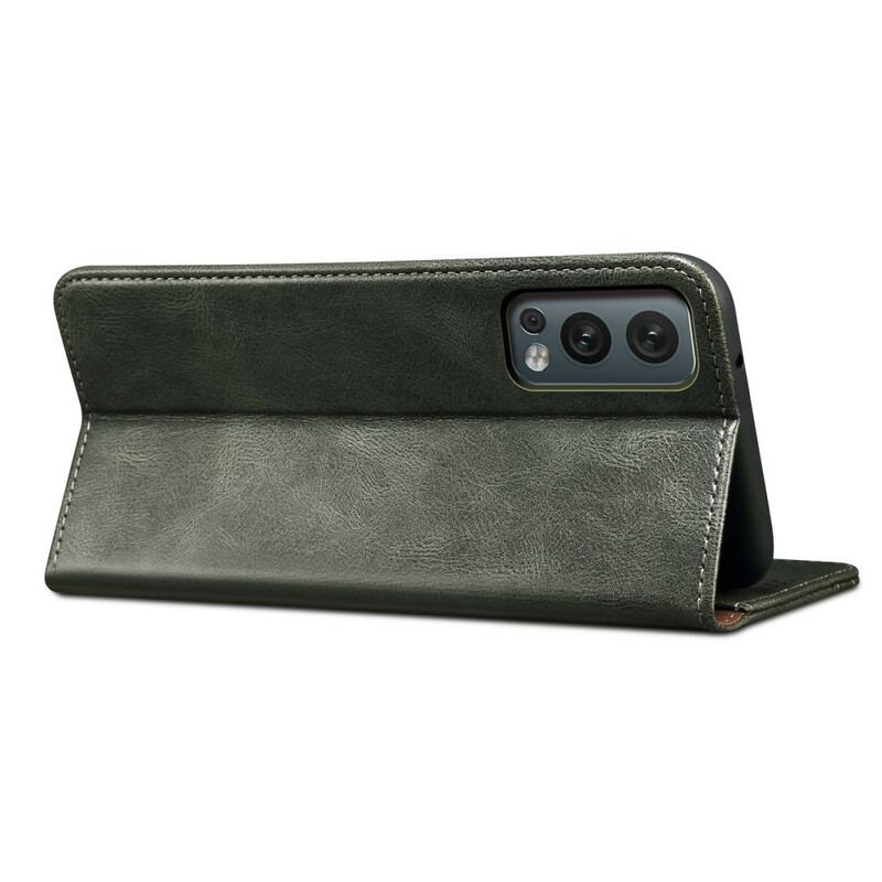 Capa De Celular Para OnePlus Nord 2 5G Flip Couro Sintético Encerado