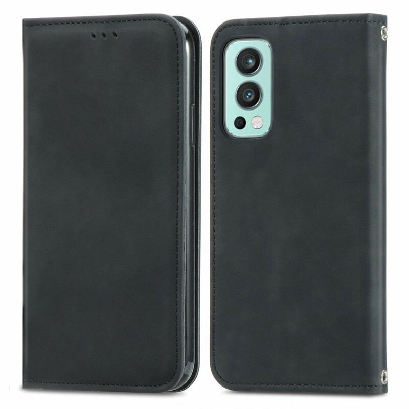 Capa De Celular Para OnePlus Nord 2 5G Flip Design De Toque De Pele