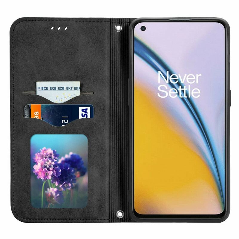 Capa De Celular Para OnePlus Nord 2 5G Flip Design De Toque De Pele