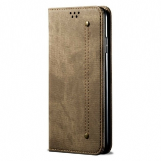 Capa De Celular Para OnePlus Nord 2 5G Flip Textura De Jeans De Couro Sintético