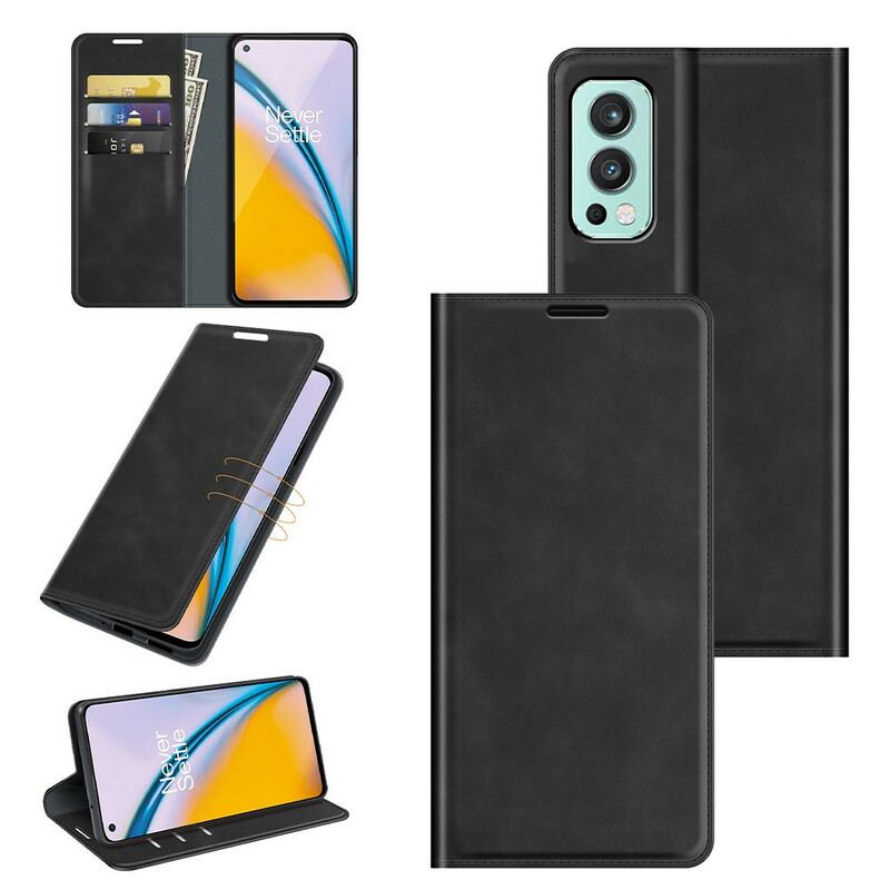 Capa De Celular Para OnePlus Nord 2 5G Flip Toque De Pele