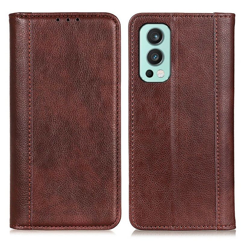 Capa De Celular Para OnePlus Nord 2 5G Flip Versão Couro Rachado Lichia