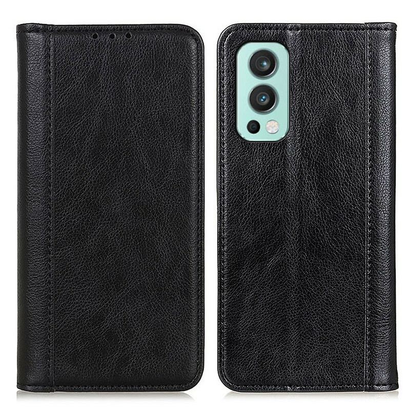 Capa De Celular Para OnePlus Nord 2 5G Flip Versão Couro Rachado Lichia