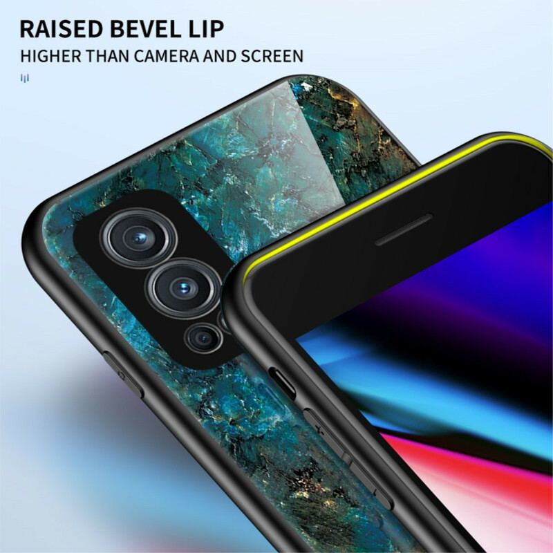 Capa De Celular Para OnePlus Nord 2 5G Vidro Temperado De Cores De Mármore