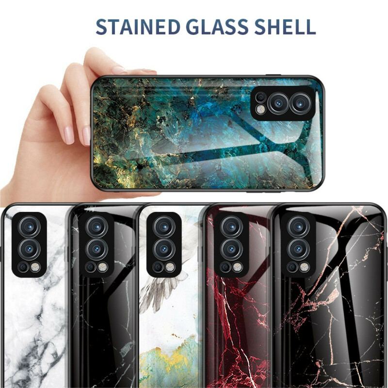 Capa De Celular Para OnePlus Nord 2 5G Vidro Temperado De Cores De Mármore