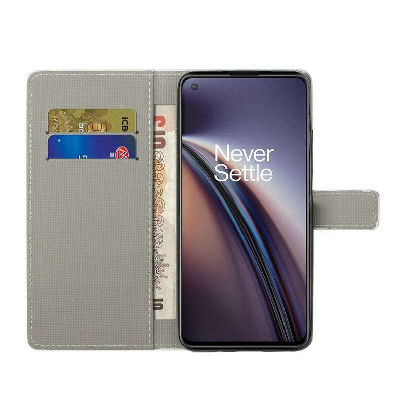 Capa De Couro Para OnePlus Nord 2 5G Desenhos Da Galáxia