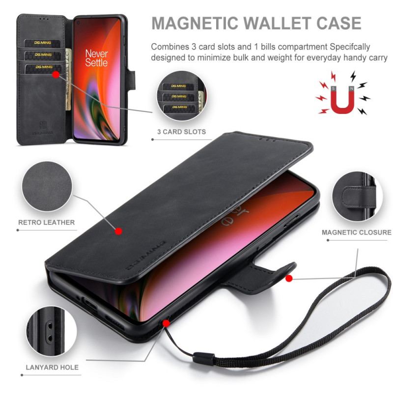 Capa De Couro Para OnePlus Nord 2 5G Dg.ming Retro