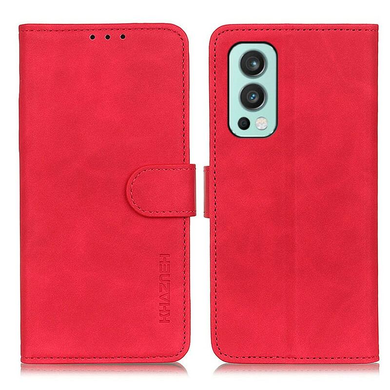 Capa De Couro Para OnePlus Nord 2 5G Efeito Couro Vintage Fosco Khazneh