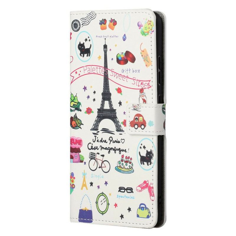 Capa De Couro Para OnePlus Nord 2 5G Eu Amo Paris