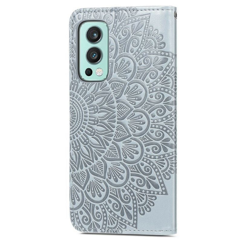 Capa De Couro Para OnePlus Nord 2 5G Folhas Tribais