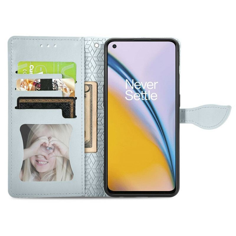 Capa De Couro Para OnePlus Nord 2 5G Folhas Tribais