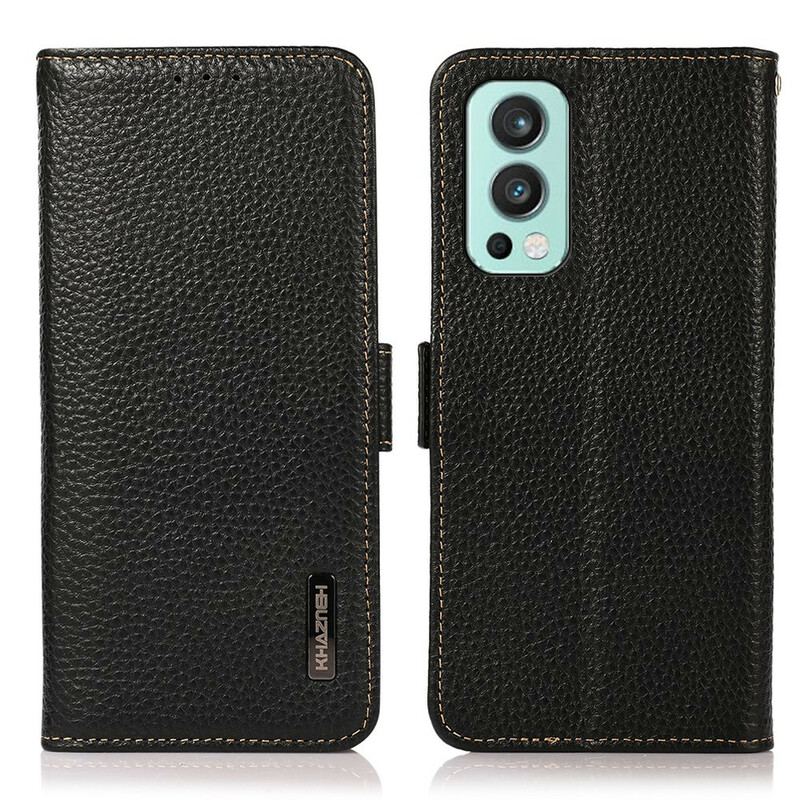 Capa De Couro Para OnePlus Nord 2 5G Khazneh Lichia Couro