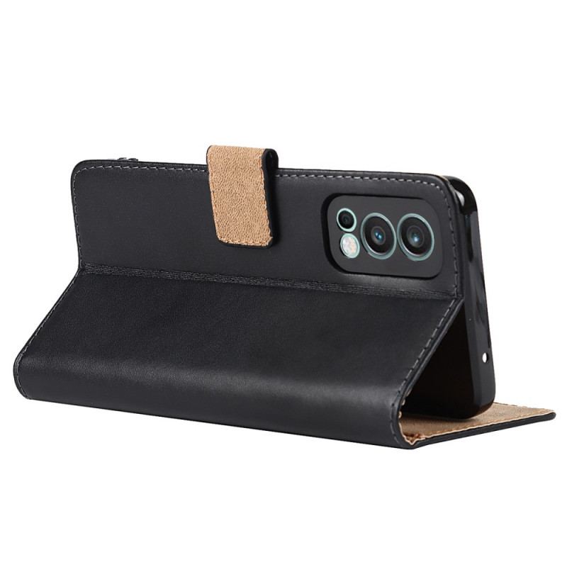 Capa De Couro Para OnePlus Nord 2 5G Couro Legitimo