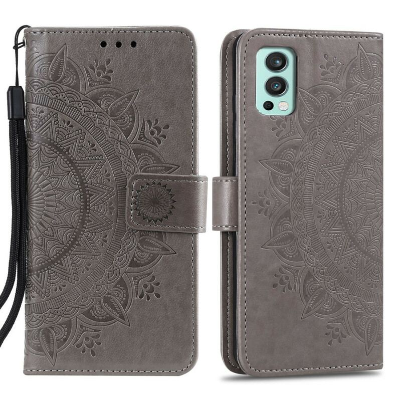 Capa De Couro Para OnePlus Nord 2 5G Mandala Do Sol