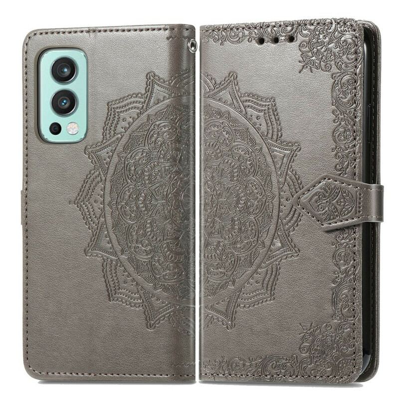 Capa De Couro Para OnePlus Nord 2 5G Mandala Idade Média