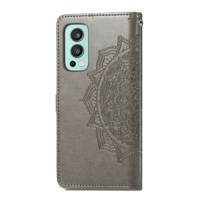 Capa De Couro Para OnePlus Nord 2 5G Mandala Idade Média