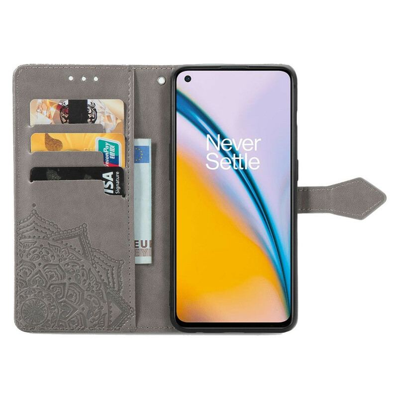 Capa De Couro Para OnePlus Nord 2 5G Mandala Idade Média