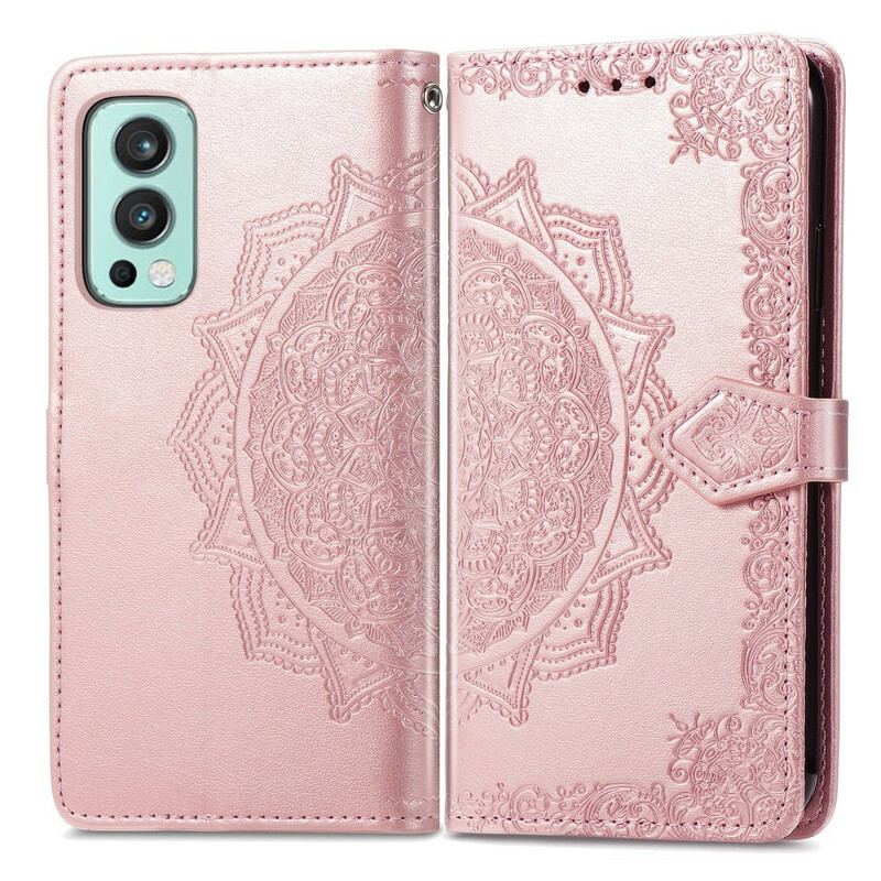 Capa De Couro Para OnePlus Nord 2 5G Mandala Idade Média