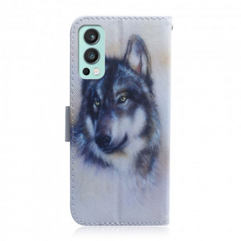 Capa De Couro Para OnePlus Nord 2 5G Olhar Canino