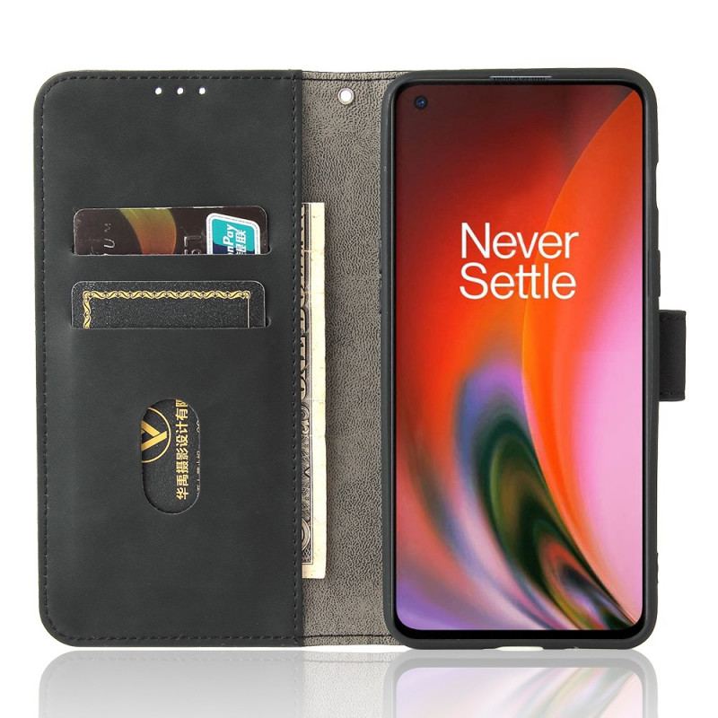 Capa De Couro Para OnePlus Nord 2 5G Toque De Pele