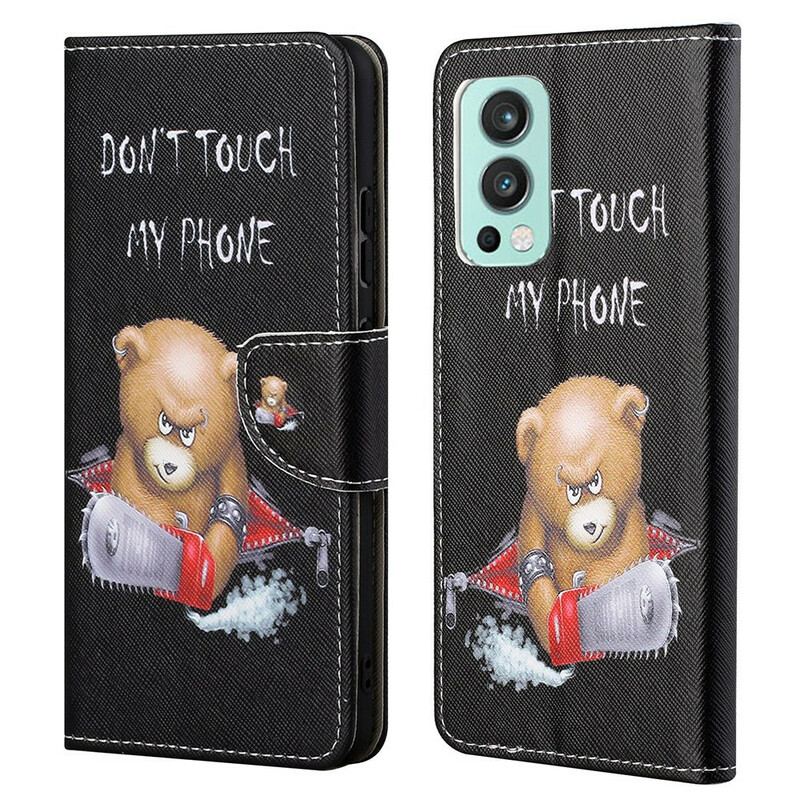 Capa De Couro Para OnePlus Nord 2 5G Urso Perigoso