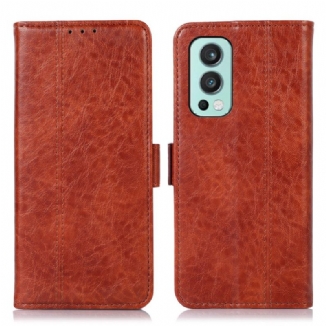 Capa Em Pele Para OnePlus Nord 2 5G Costura Sutil