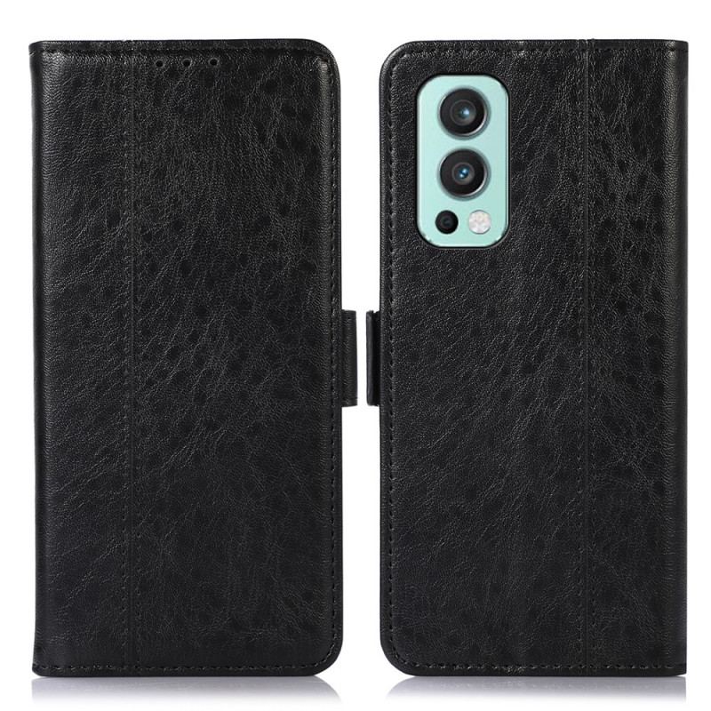 Capa Em Pele Para OnePlus Nord 2 5G Costura Sutil