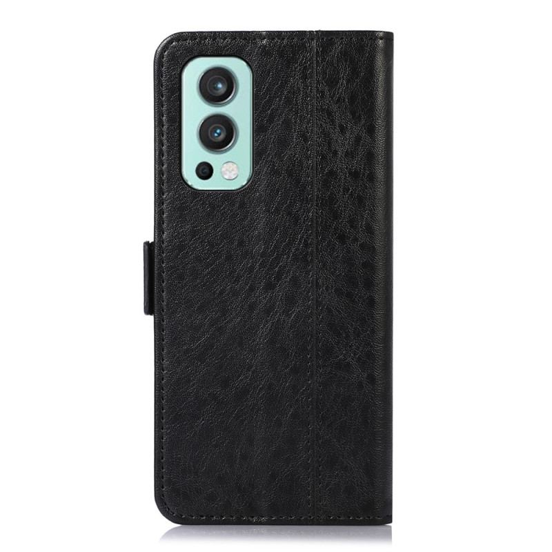 Capa Em Pele Para OnePlus Nord 2 5G Costura Sutil