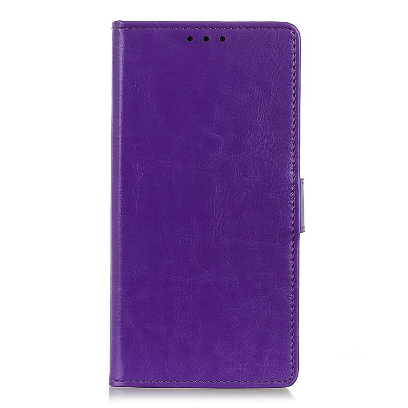 Capa Em Pele Para OnePlus Nord 2 5G Efeito Couro Brilhante Simples