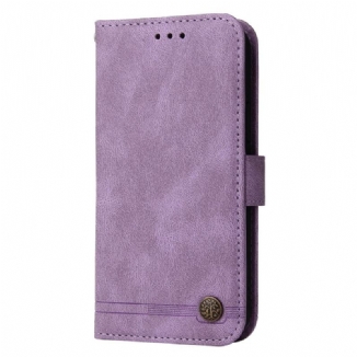 Capa Flip Para OnePlus Nord 2 5G Correia E Rebite De Couro Sintético