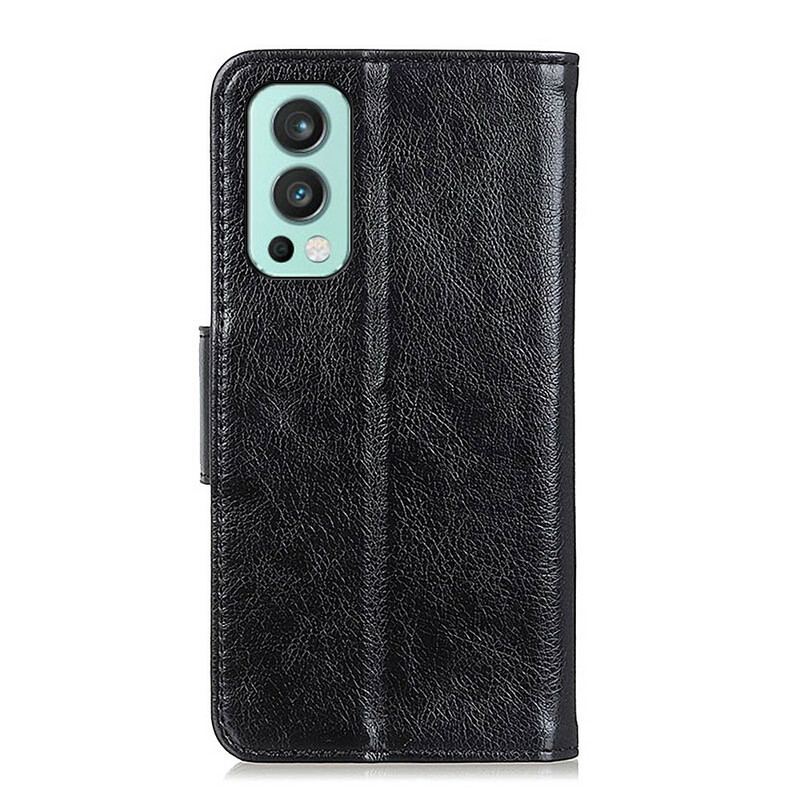 Capa Flip Para OnePlus Nord 2 5G Couro Napa Rachado