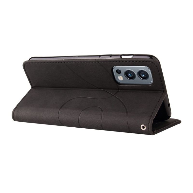 Capa Flip Para OnePlus Nord 2 5G Couro Sintético De Assinatura De Dois Tons