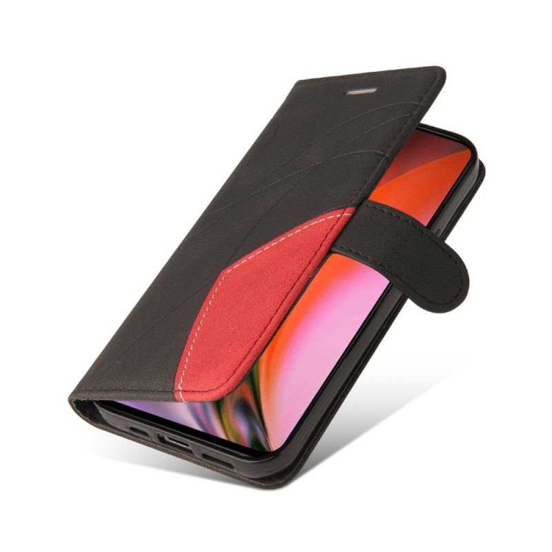 Capa Flip Para OnePlus Nord 2 5G Couro Sintético De Assinatura De Dois Tons