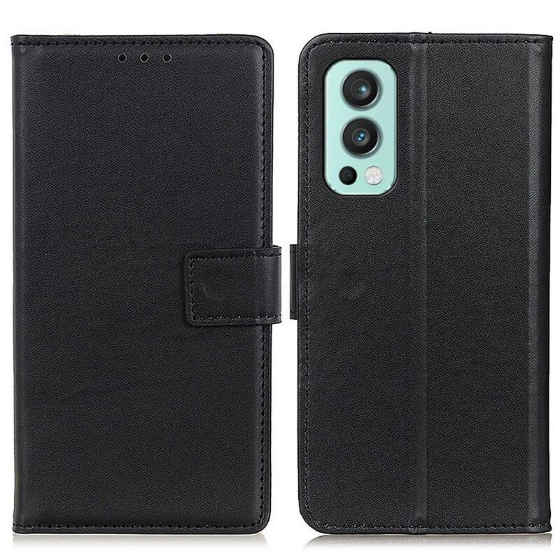 Capa Flip Para OnePlus Nord 2 5G Couro Sintético Liso