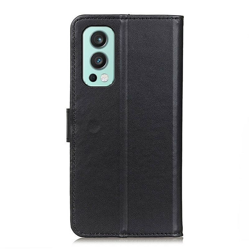 Capa Flip Para OnePlus Nord 2 5G Couro Sintético Liso