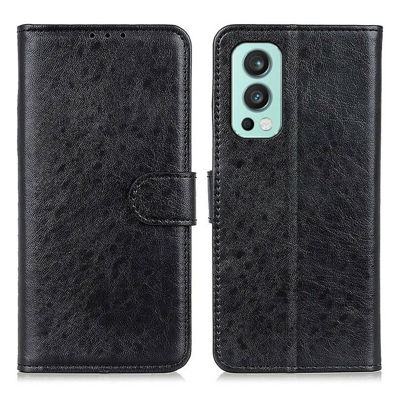 Capa Flip Para OnePlus Nord 2 5G Couro Sintético Texturizado