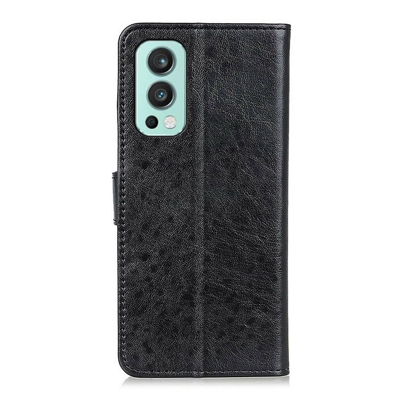 Capa Flip Para OnePlus Nord 2 5G Couro Sintético Texturizado