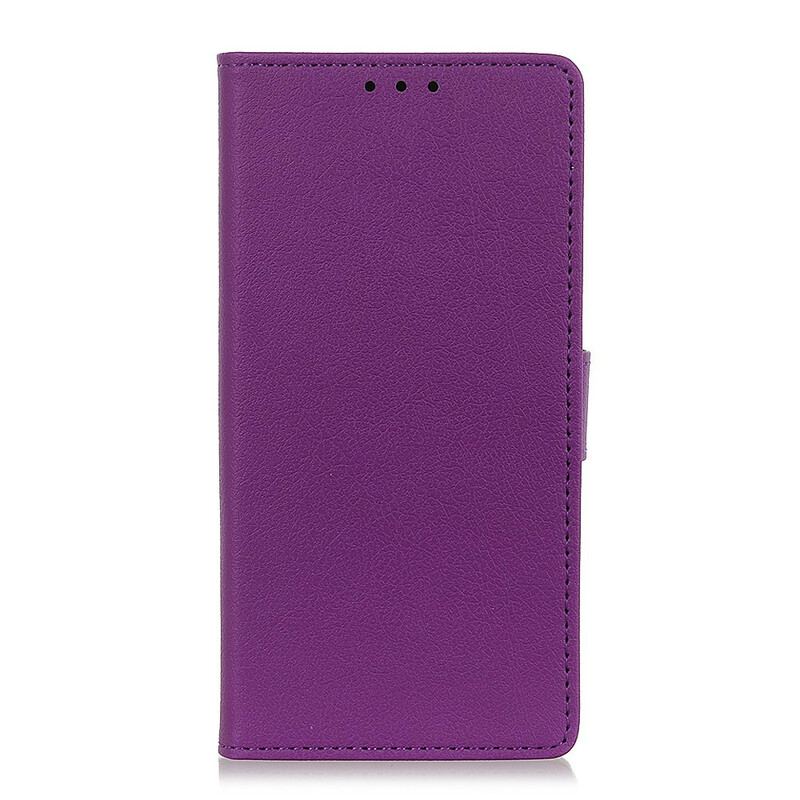 Capa Flip Para OnePlus Nord 2 5G Efeito Couro Brilhante Simples