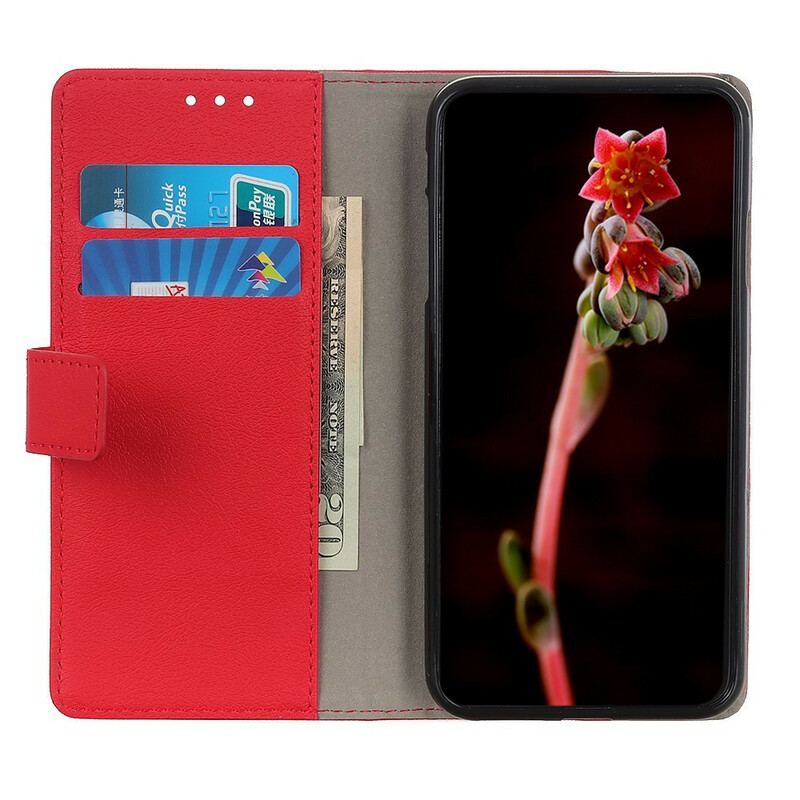 Capa Flip Para OnePlus Nord 2 5G Efeito Couro Brilhante Simples