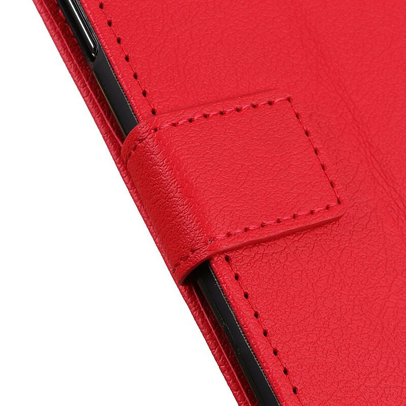 Capa Flip Para OnePlus Nord 2 5G Efeito Couro Brilhante Simples