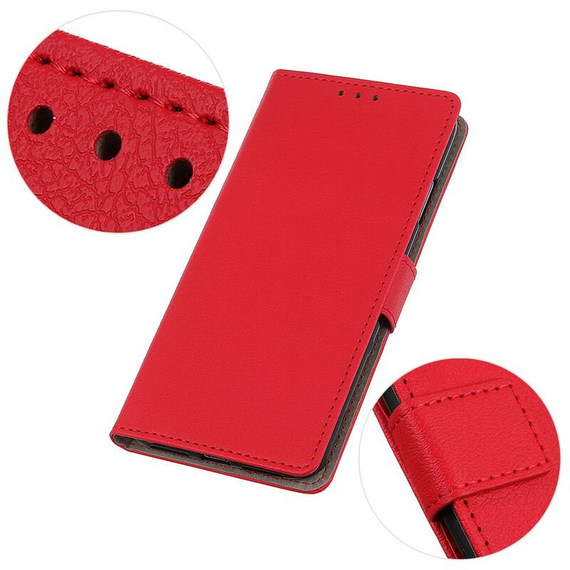 Capa Flip Para OnePlus Nord 2 5G Efeito Couro Brilhante Simples