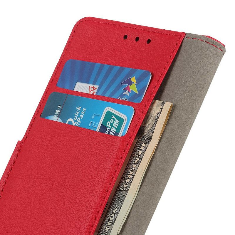 Capa Flip Para OnePlus Nord 2 5G Efeito Couro Brilhante Simples